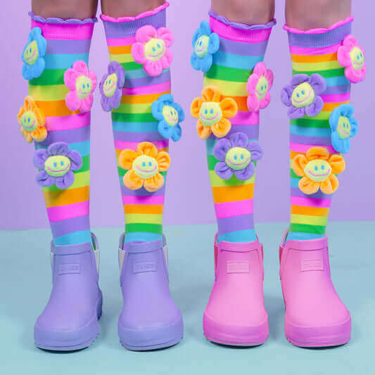 Kids wearing MADMIA's Oopsie Daisy Socks