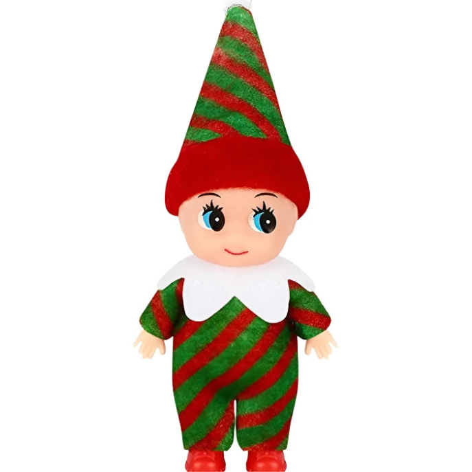 Baby Bookshelf Elf Christmas Doll Ornament