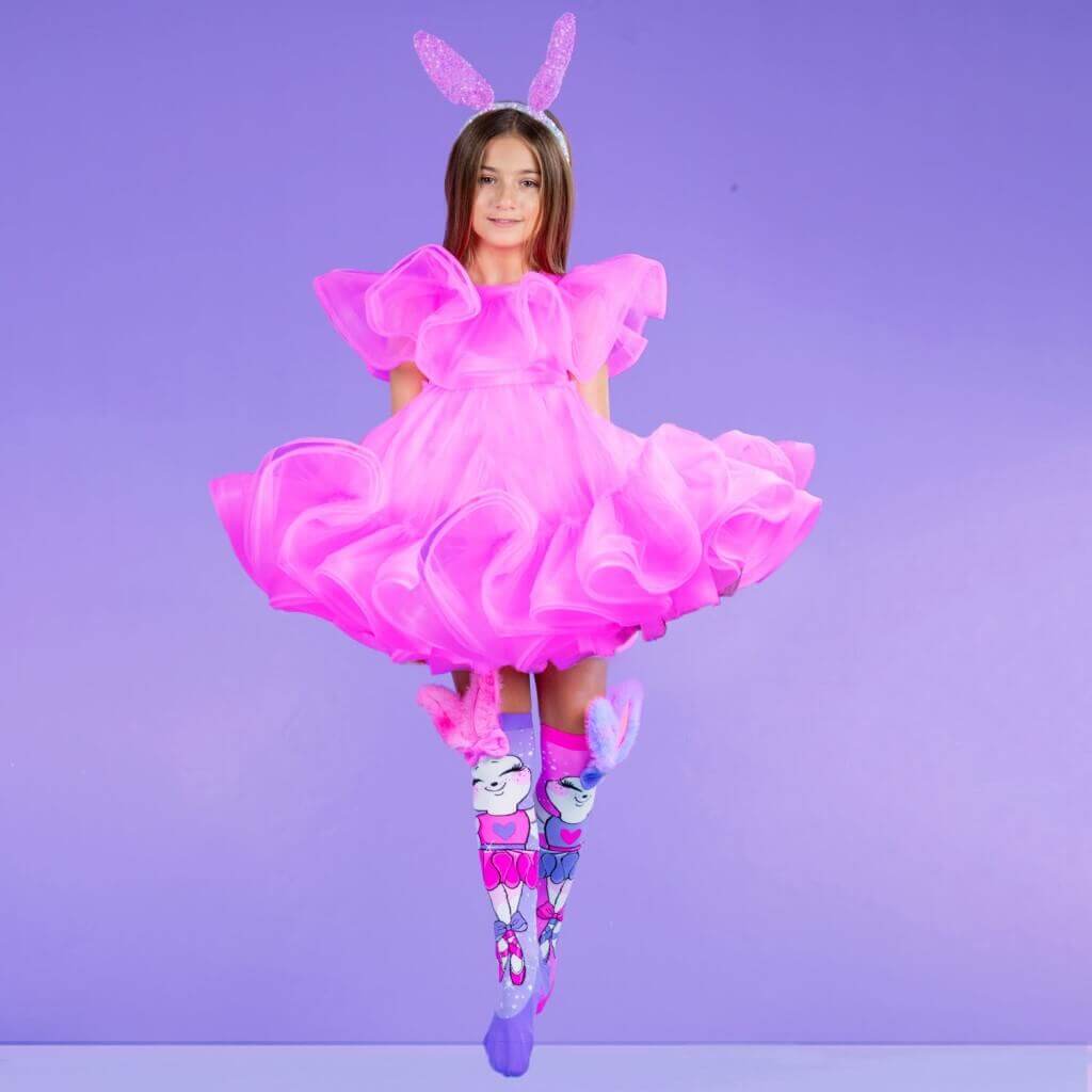 Ballerina Bunny Socks Worn with Dress