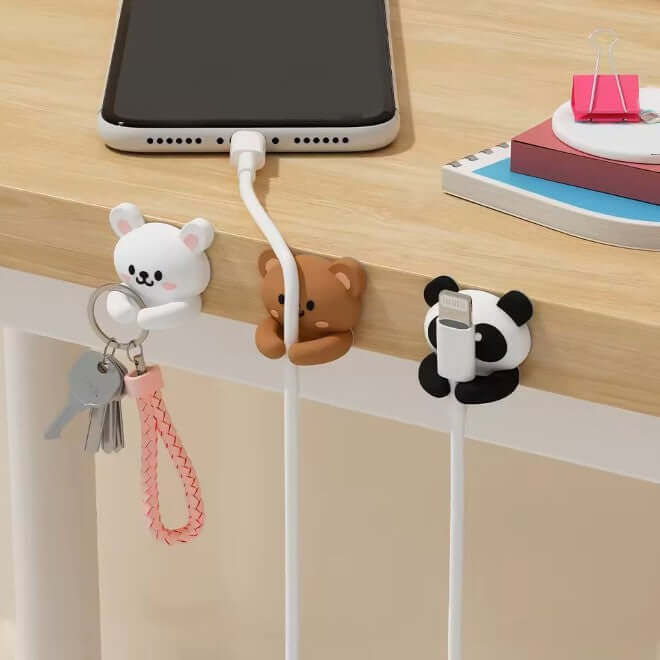 Cute Character Adhesive Cable ClipsHooks