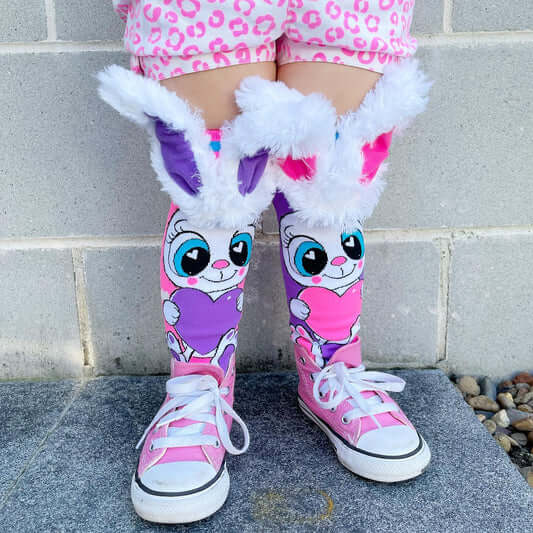 Funny Bunny Socks against pink - MADMIA