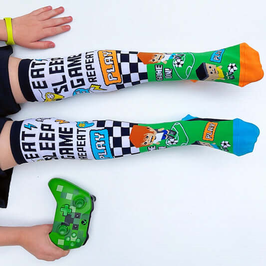 Gamer Game Boy Socks pulled up - MADMIA