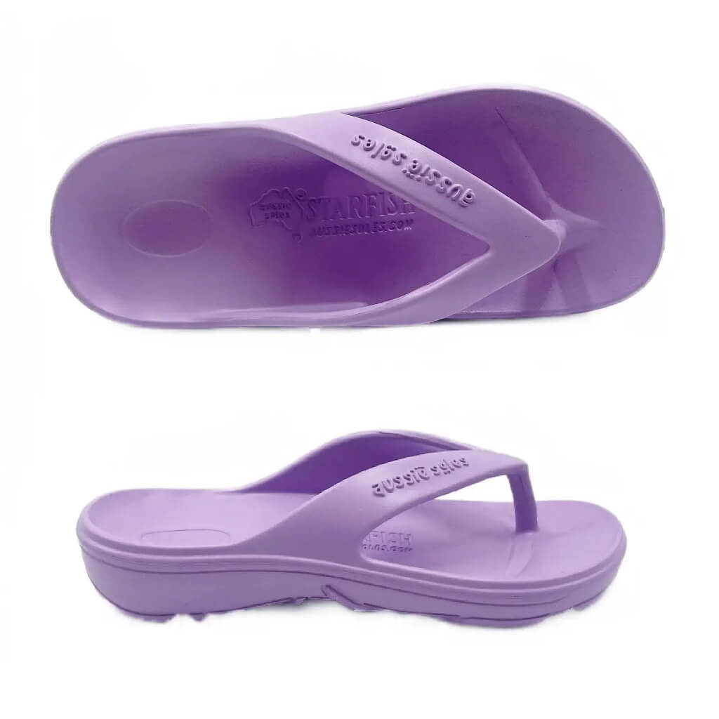 Kids Aussie Soles 2.0 Thongs Lilac Diamante No Strap