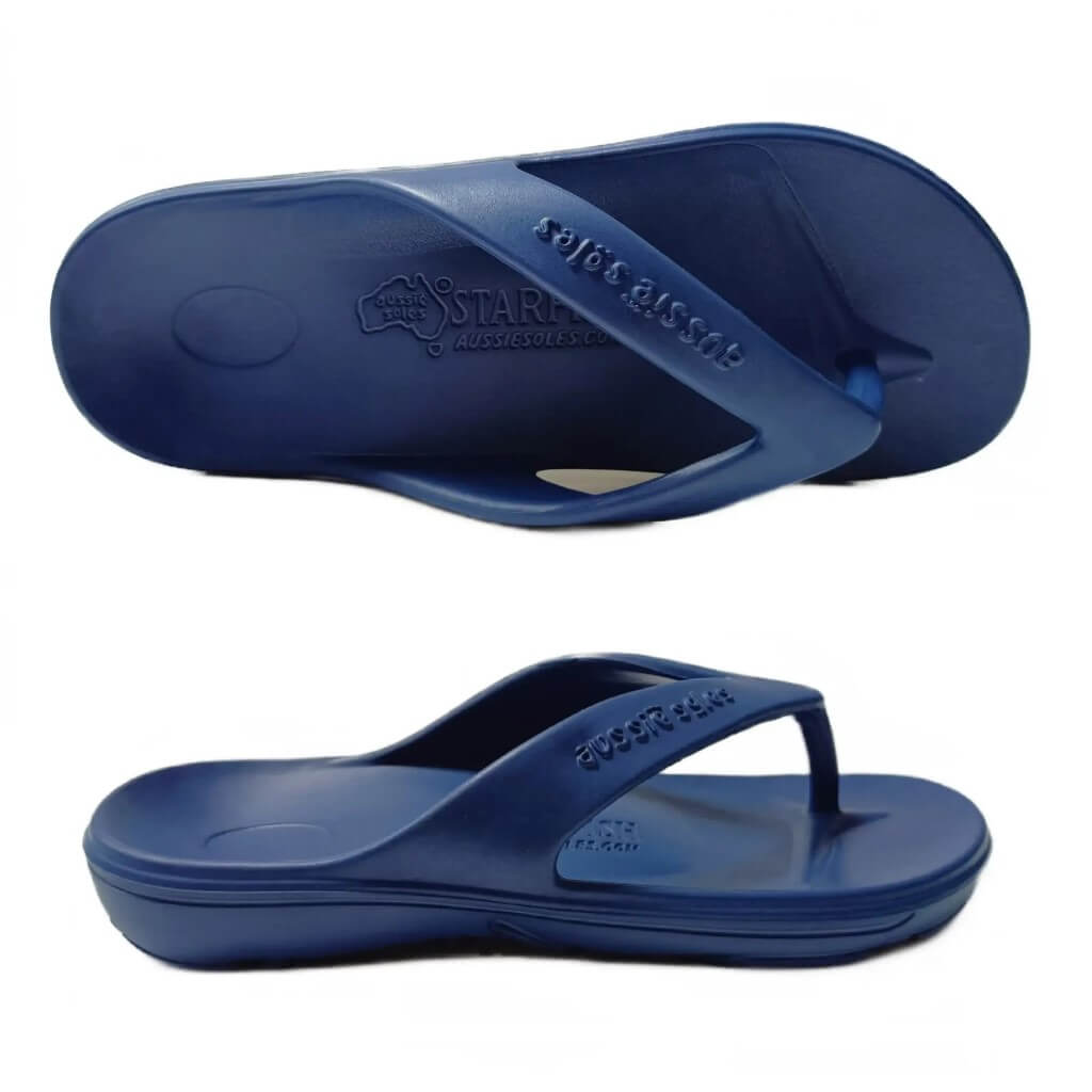 Kids Aussie Soles 2.0 Thongs Navy No Strap