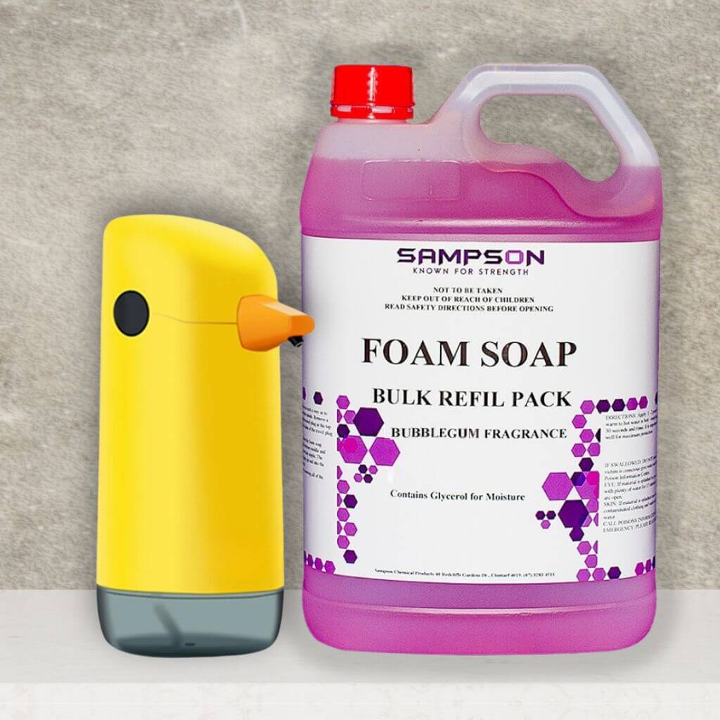 Bubblegum Foam Soap and Automatic Dispenser Duck Bundle