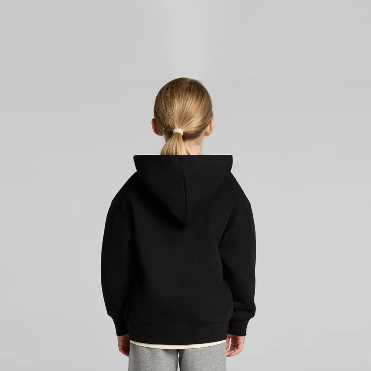 Kids Hoodie Zip-Up Black on Girl Front Smiling