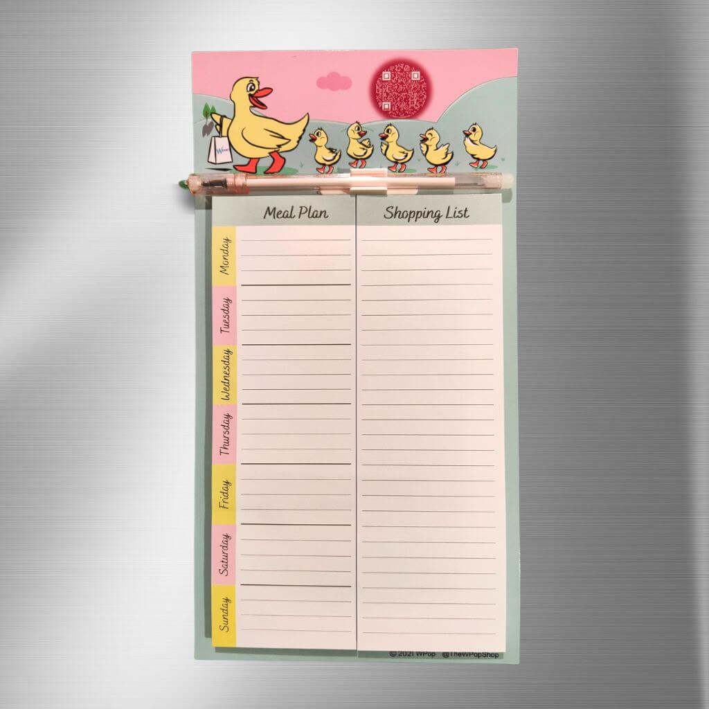 Magnetic Meal Planner Shopping List Fridge Magnet