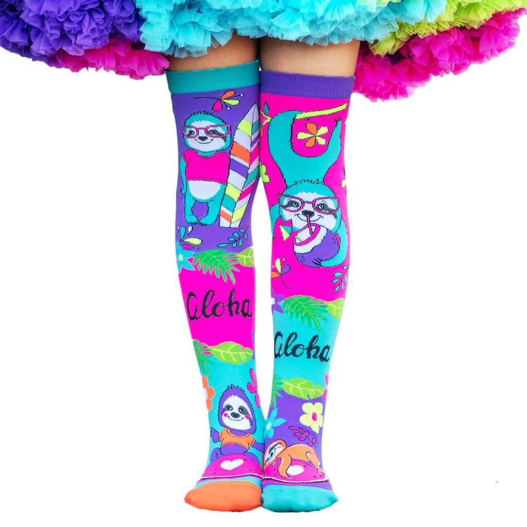 Sloth Aloha Vibes Socks - Front - MADMIA