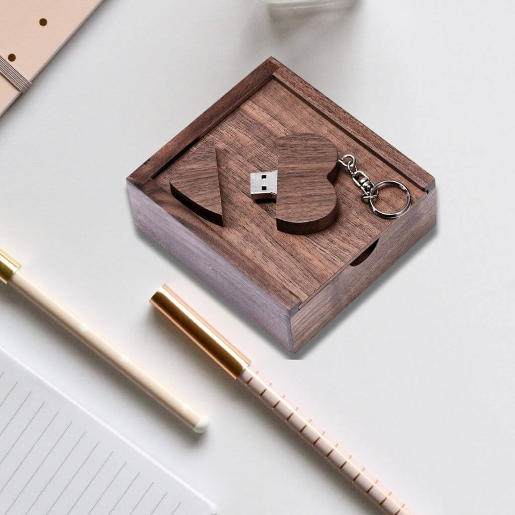 Heart Shaped USB Stick Keyring