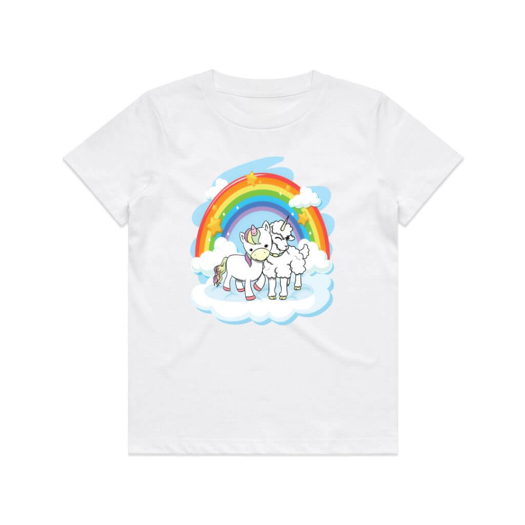 Unicorn and Lambicorn BFF TShirt White