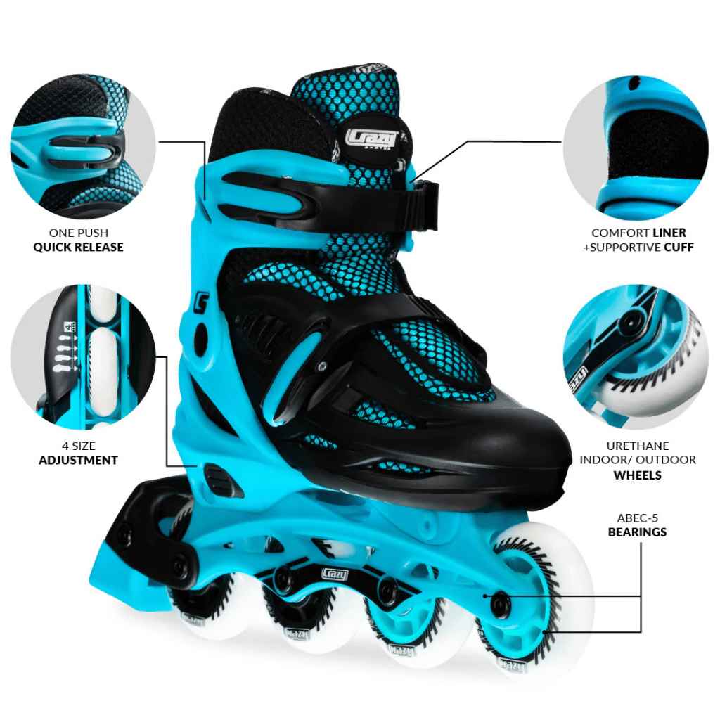 BLADE Size Adjustable Inline Skates - Crazy Skates - The WPop Shop
