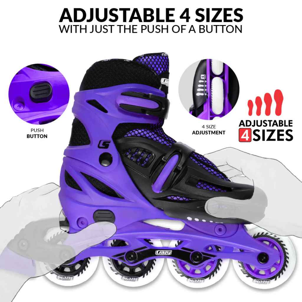 BLADE Size Adjustable Inline Skates - Crazy Skates - The WPop Shop