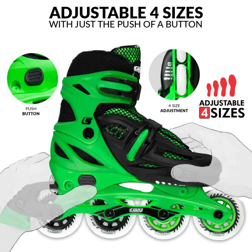 BLADE Size Adjustable Inline Skates - Crazy Skates - The WPop Shop