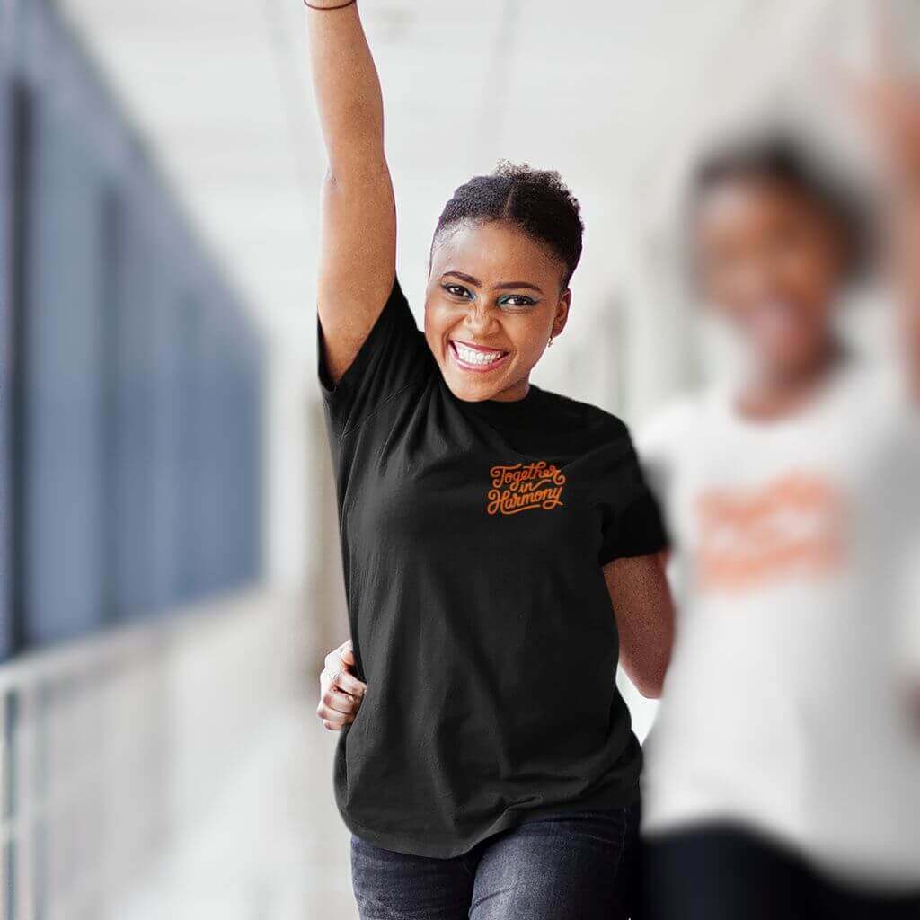 Harmony Day T-Shirt Orange Text - The WPop Shop