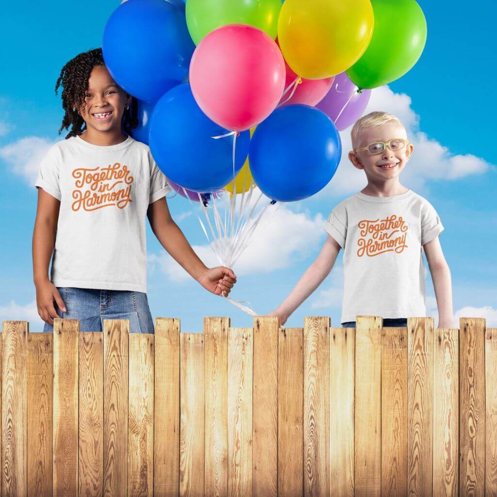 Harmony Day T-Shirt Orange Text - The WPop Shop