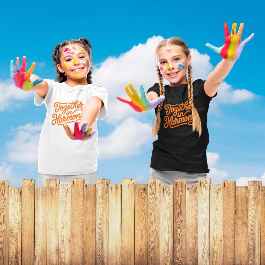 Harmony Day T-Shirt Orange Text - The WPop Shop