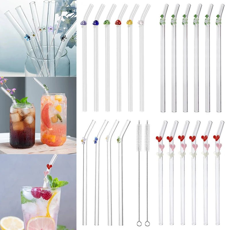 High Borosilicate Glass Drinking Straws and Brushes - The WPop Shop