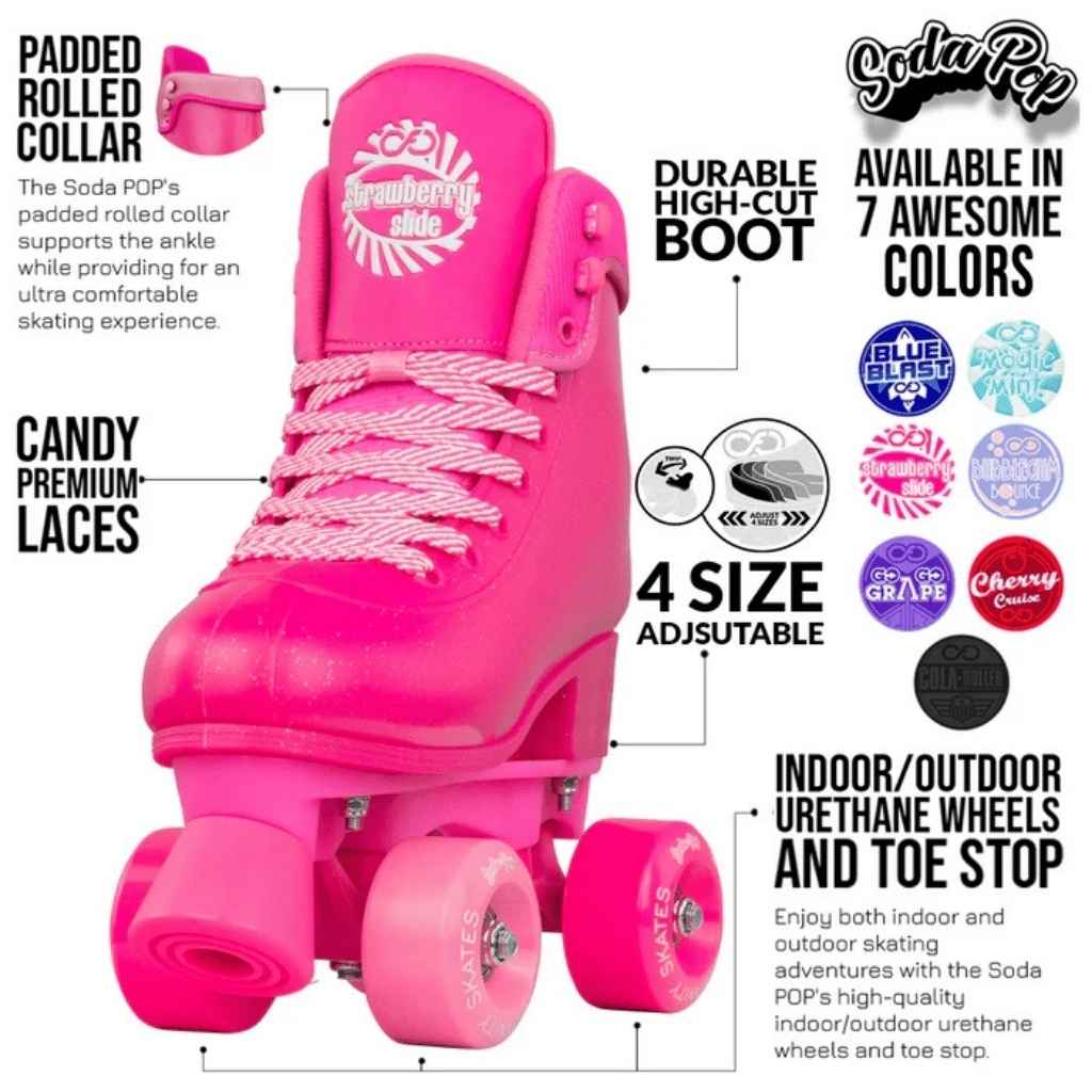 SODA POP Size Adjustable Rollerskates - Crazy Skates - The WPop Shop