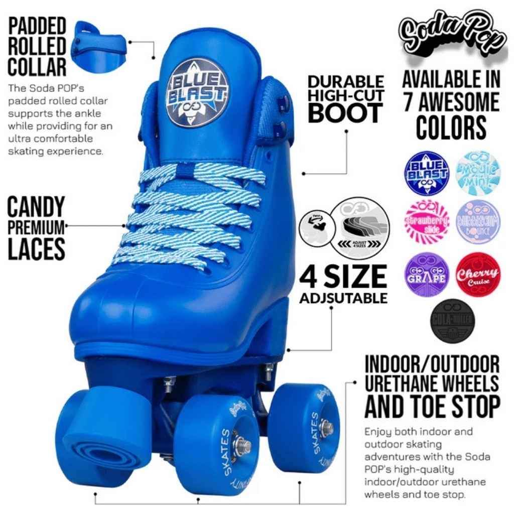 SODA POP Size Adjustable Rollerskates - Crazy Skates - The WPop Shop