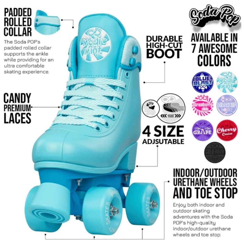 SODA POP Size Adjustable Rollerskates - Crazy Skates - The WPop Shop