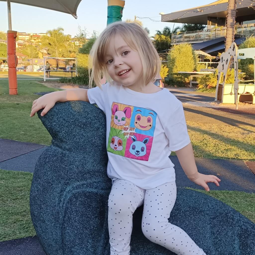 Jazey in Kids White T-Shirt Hip Hop