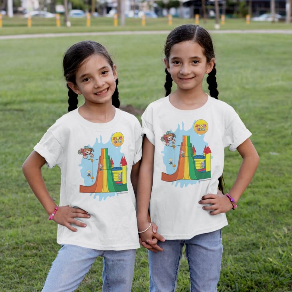 Kidz Biz White T-Shirt Front Twins