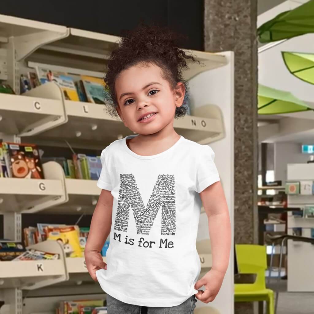 Letter M T-Shirt M is for Me in Black Text