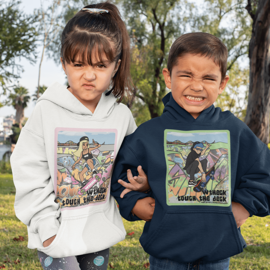 Little Kids Girls Boys WtHeck Hoodie Navy White