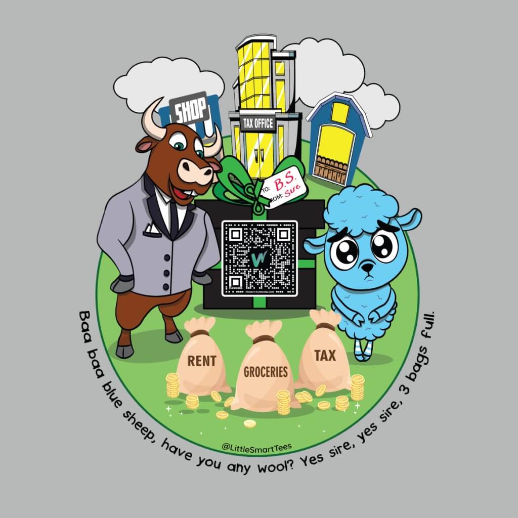 Baa Baa Blue Sheep Nursery Rhyme T-Shirt - The WPop Shop
