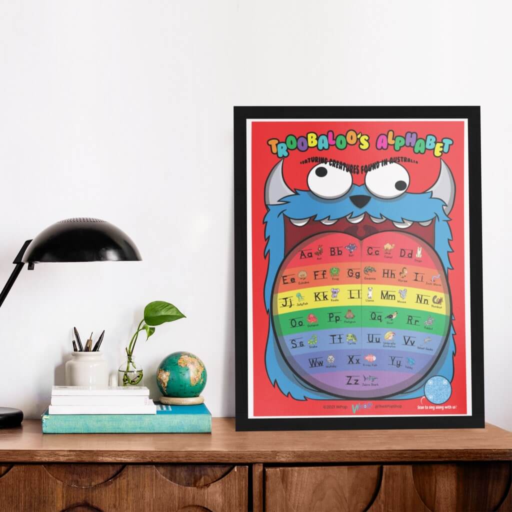 The ABCD Alphabet Poster | Double Sided - Fruit or Australian Creatures - The WPop Shop