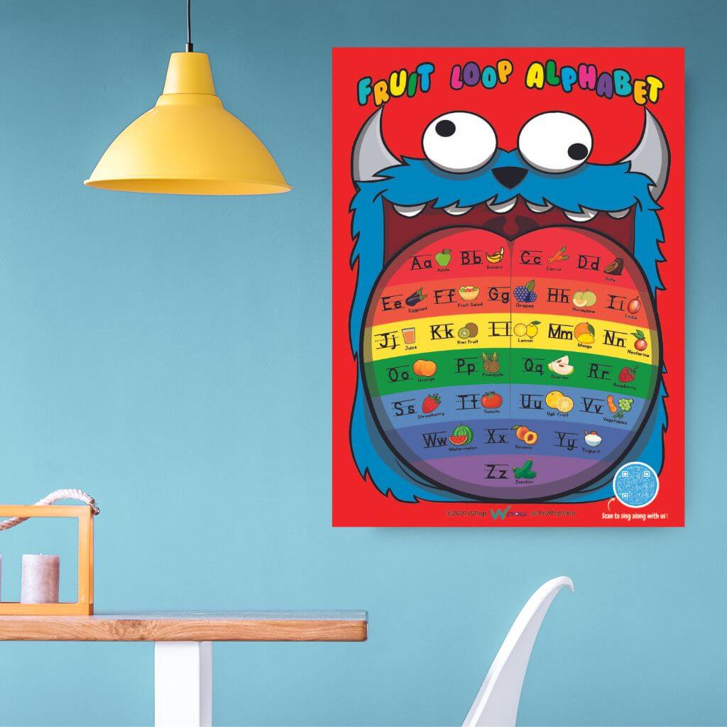 The ABCD Alphabet Poster | Double Sided - Fruit or Australian Creatures - The WPop Shop