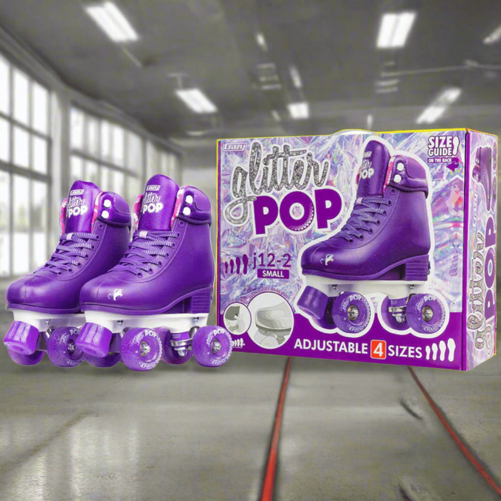 GLITTER POP Size Adjustable Rollerskates - Crazy Skates