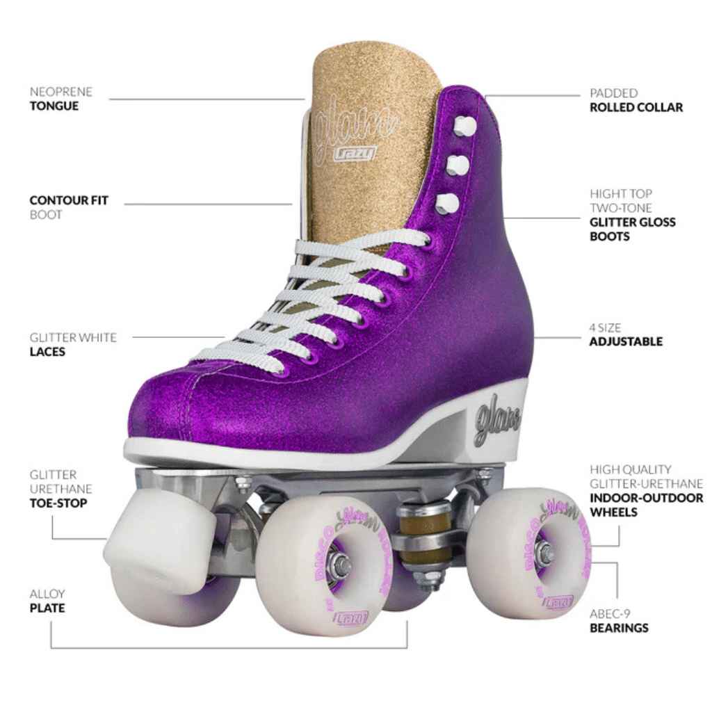 GLAM Size Adjustable Rollerskates - Crazy Skates