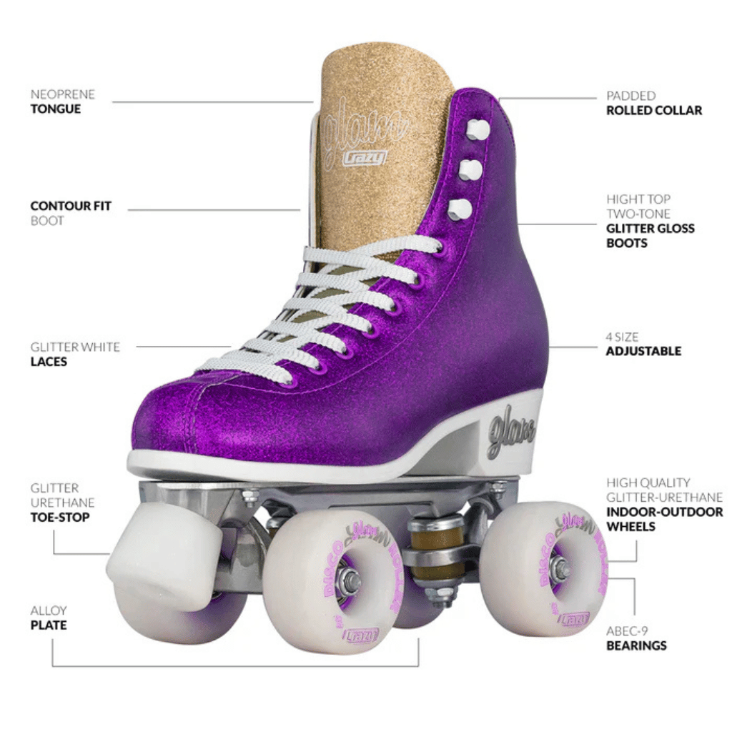 GLAM Size Adjustable Rollerskates - Crazy Skates