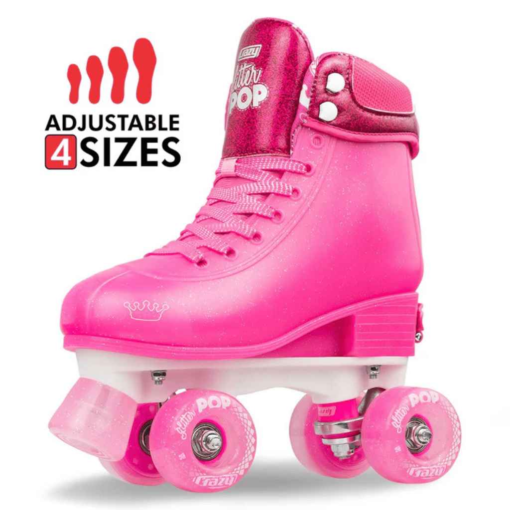 GLITTER POP Size Adjustable Rollerskates - Crazy Skates
