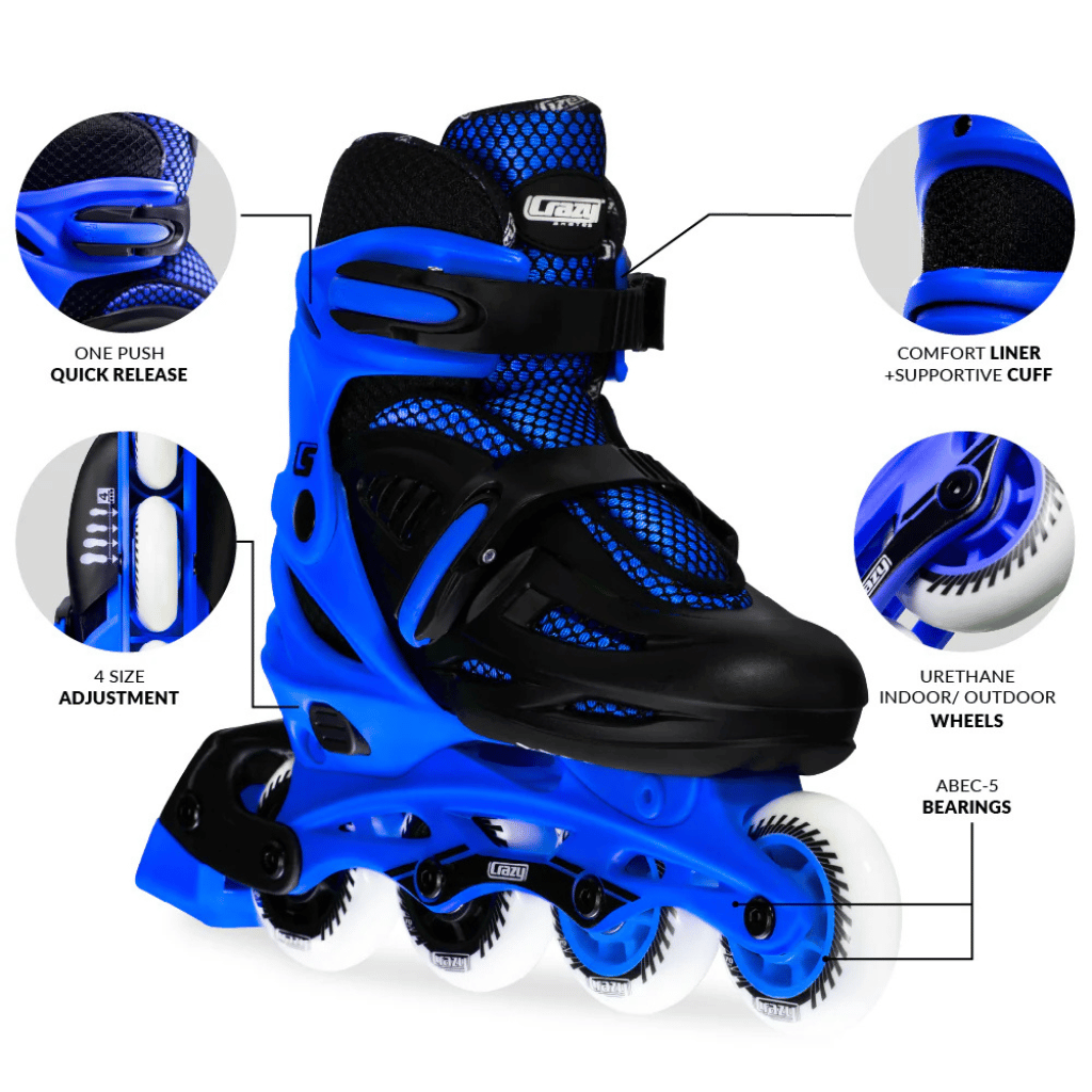 BLADE Size Adjustable Inline Skates - Crazy Skates