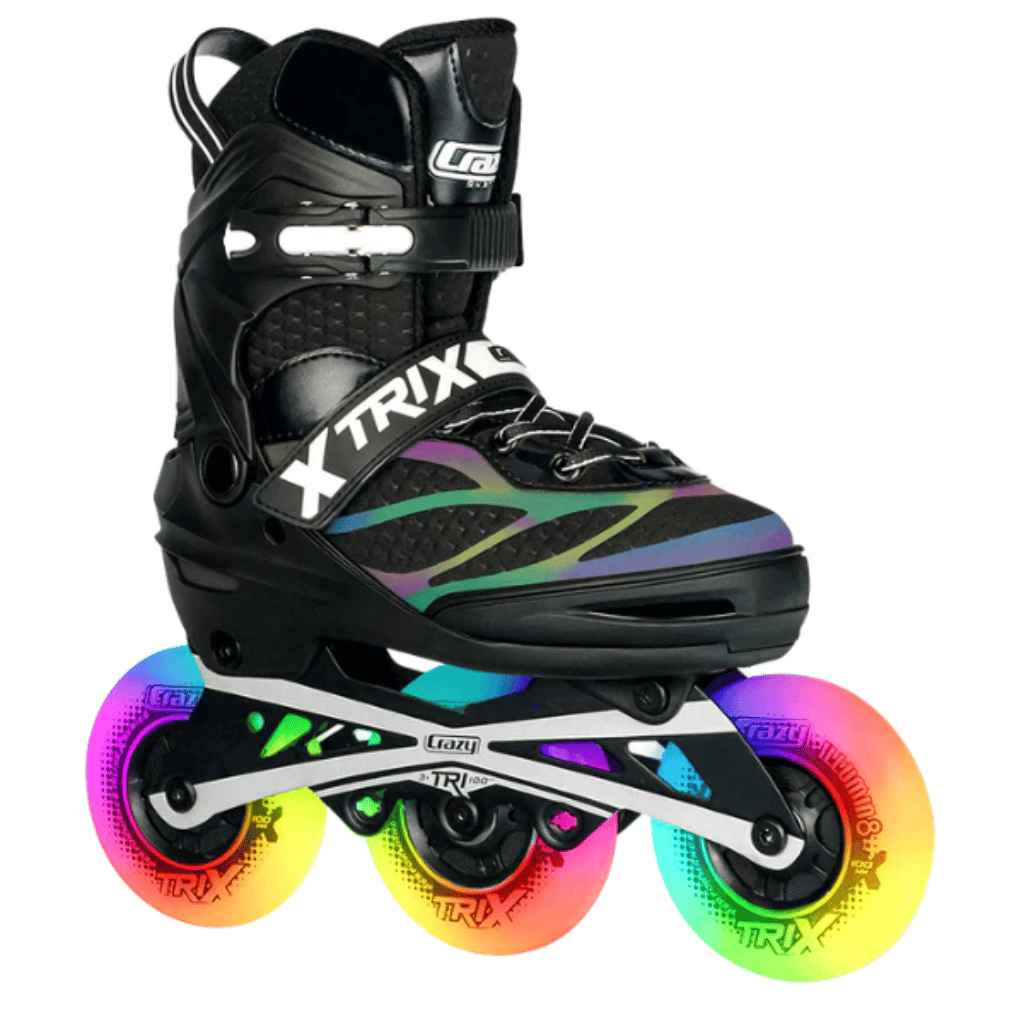 TRIX 3 Wheel Size Adjustable Inline Skates with LEDs - Crazy Skates