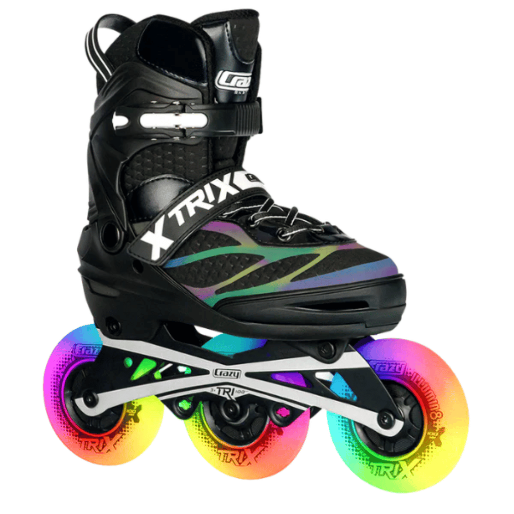 TRIX 3 Wheel Size Adjustable Inline Skates with LEDs - Crazy Skates