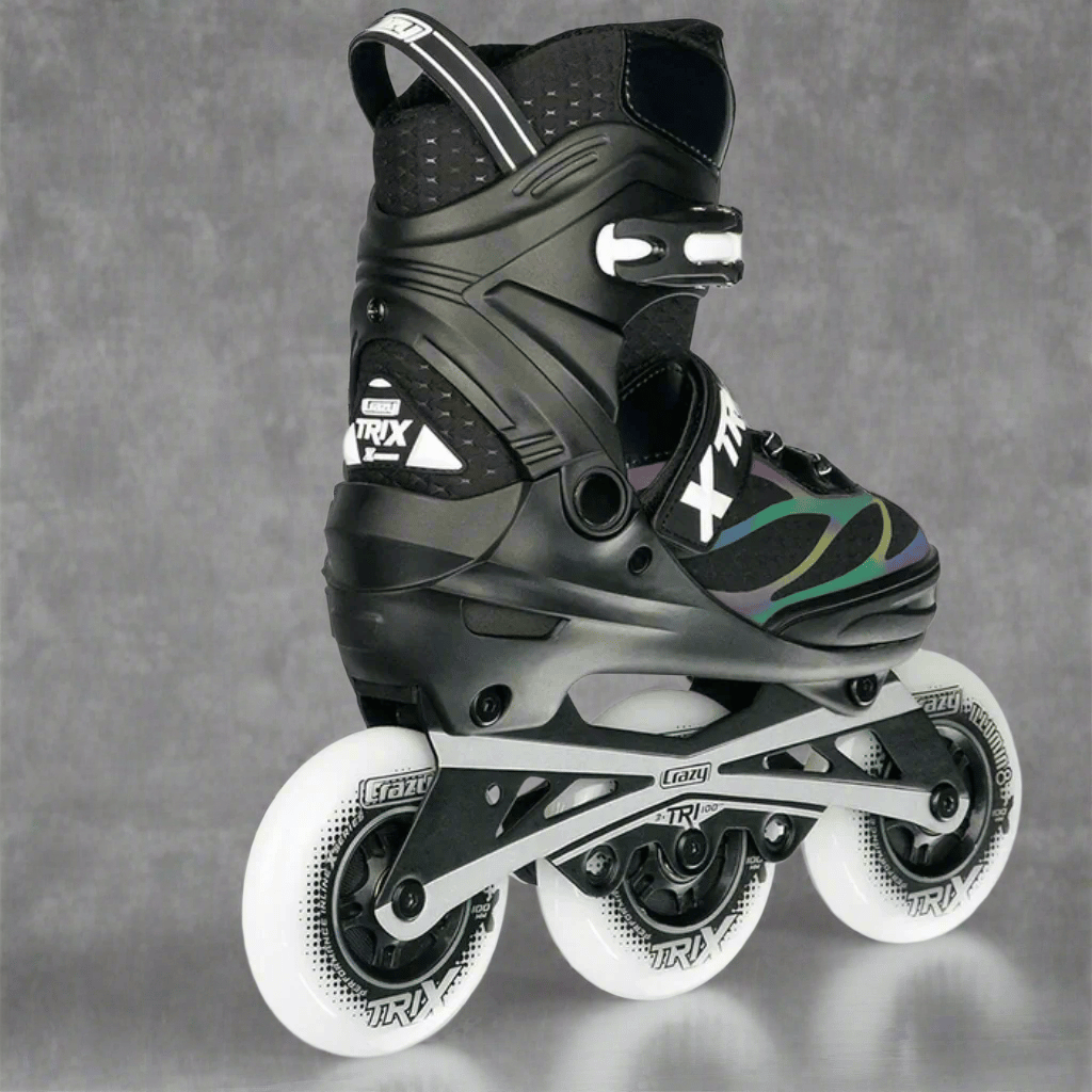 TRIX 3 Wheel Size Adjustable Inline Skates with LEDs - Crazy Skates