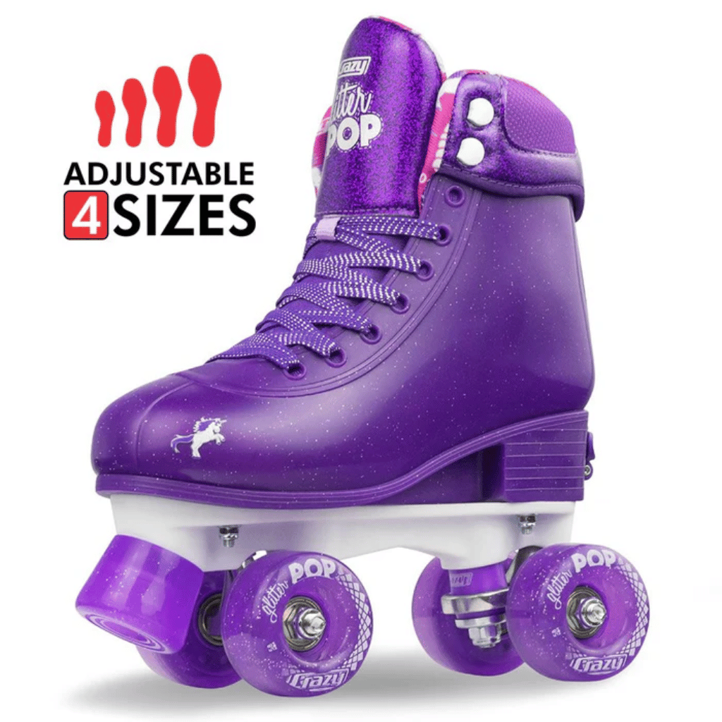 GLITTER POP Size Adjustable Rollerskates - Crazy Skates