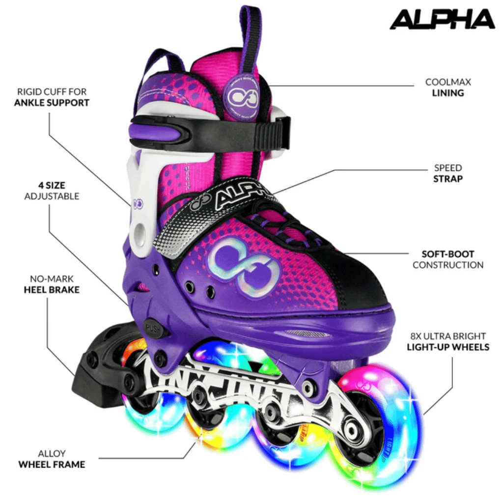 ALPHA Size Adjustable Inline Skates - Crazy Skates