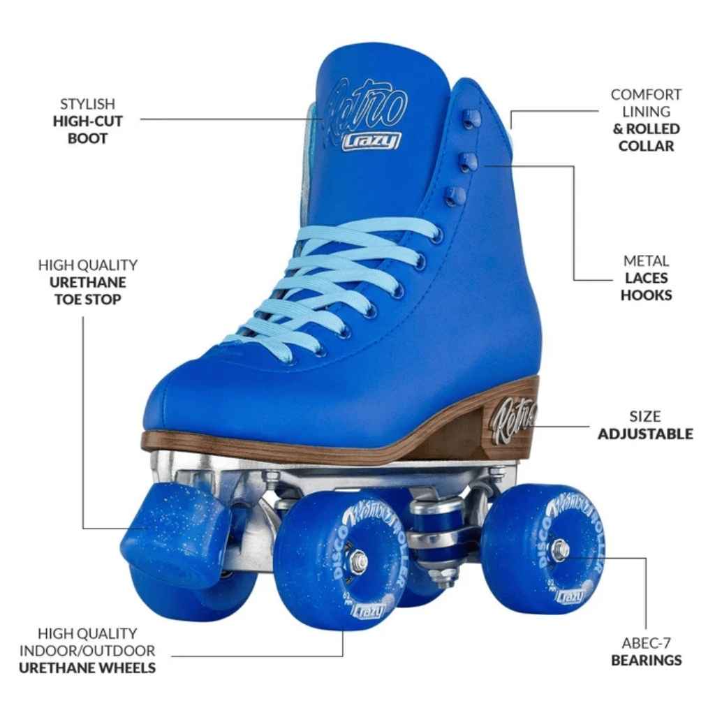 Retro Size Adjustable Rollerskates - Crazy Skates