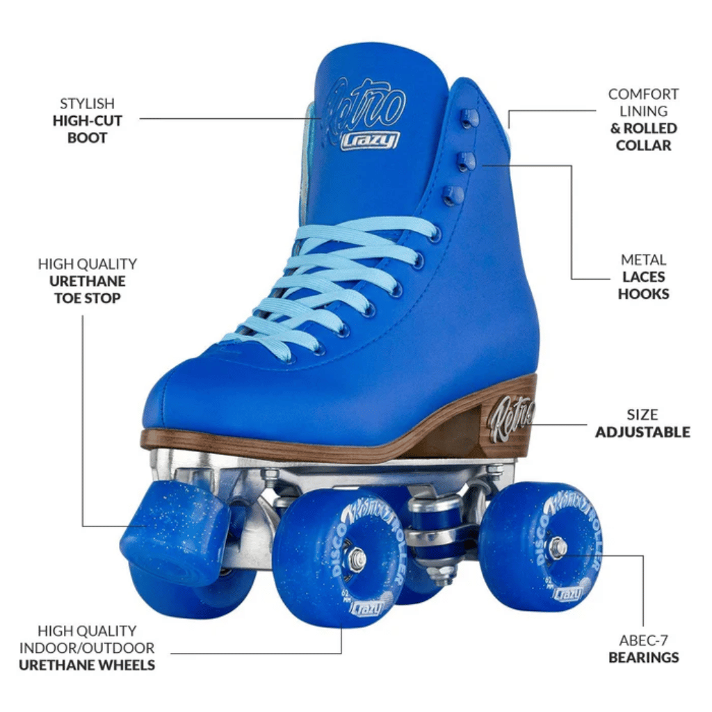 Retro Size Adjustable Rollerskates - Crazy Skates