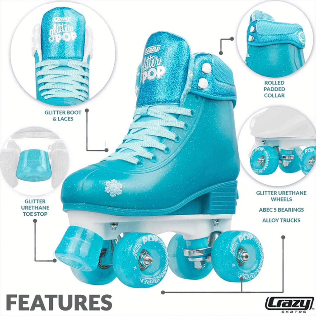 GLITTER POP Size Adjustable Rollerskates - Crazy Skates