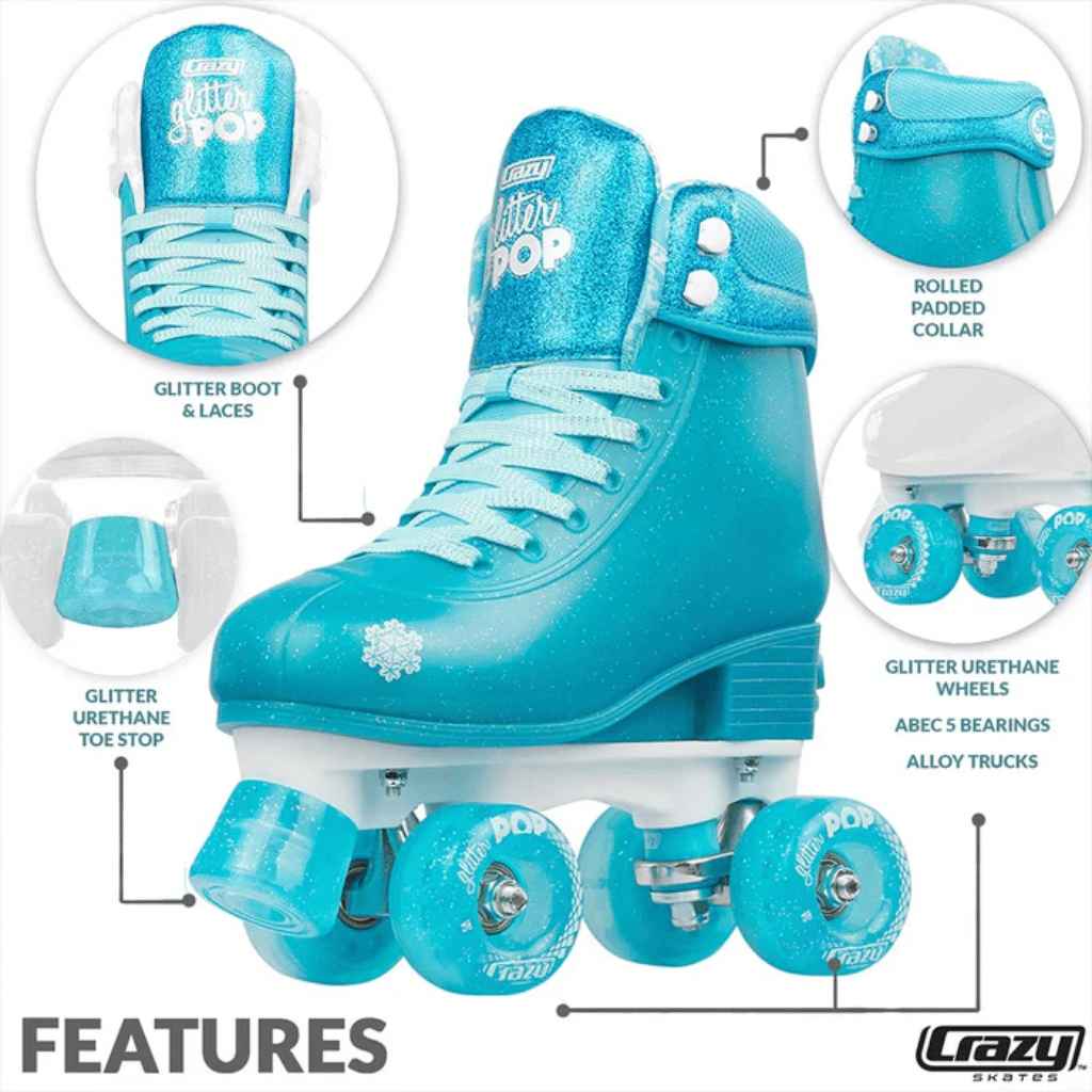 GLITTER POP Size Adjustable Rollerskates - Crazy Skates