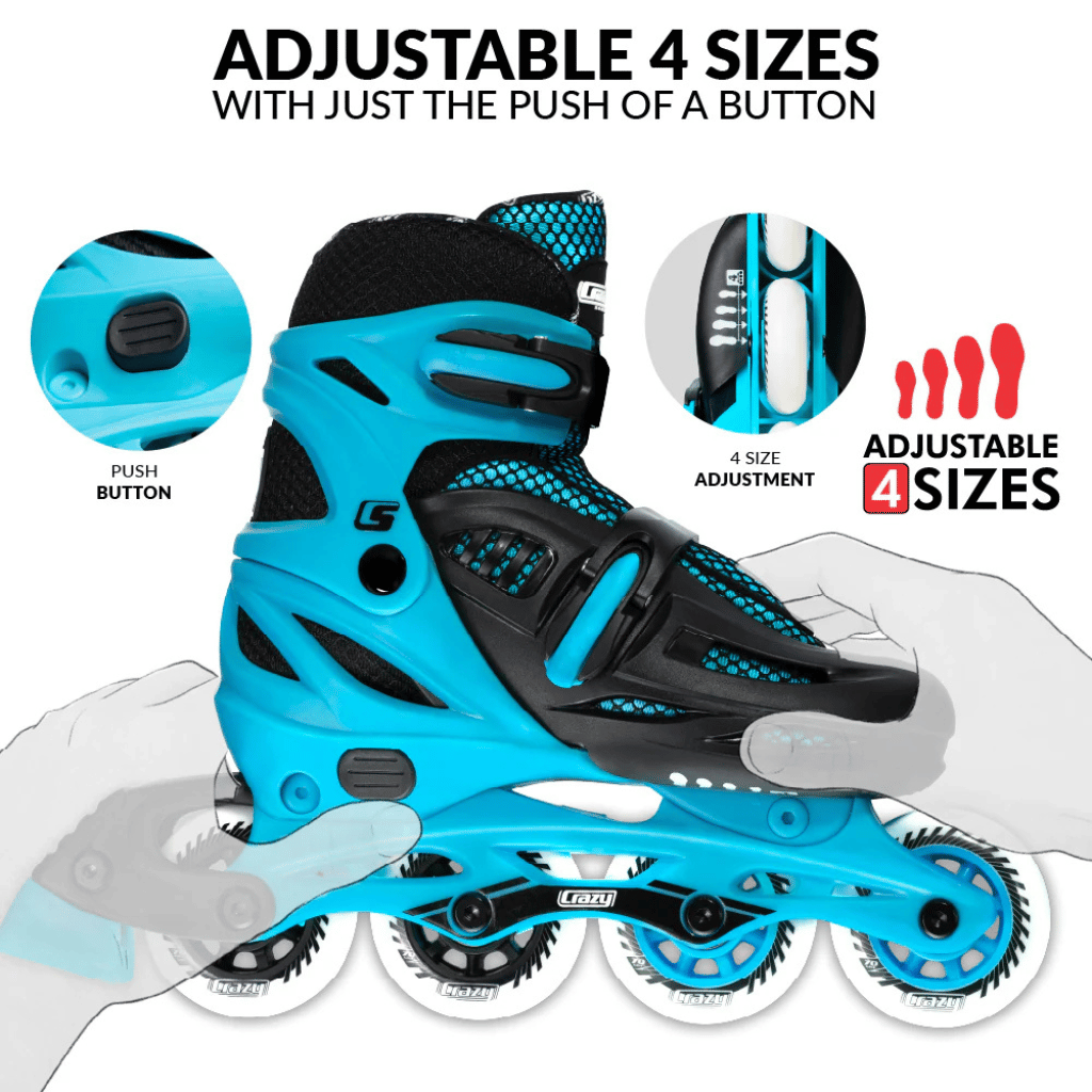 BLADE Size Adjustable Inline Skates - Crazy Skates
