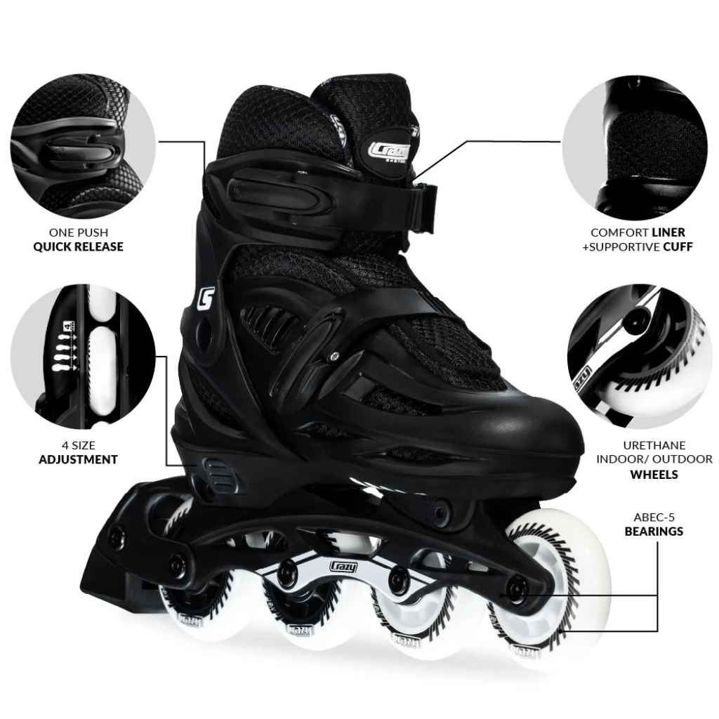 BLADE Size Adjustable Inline Skates - Crazy Skates