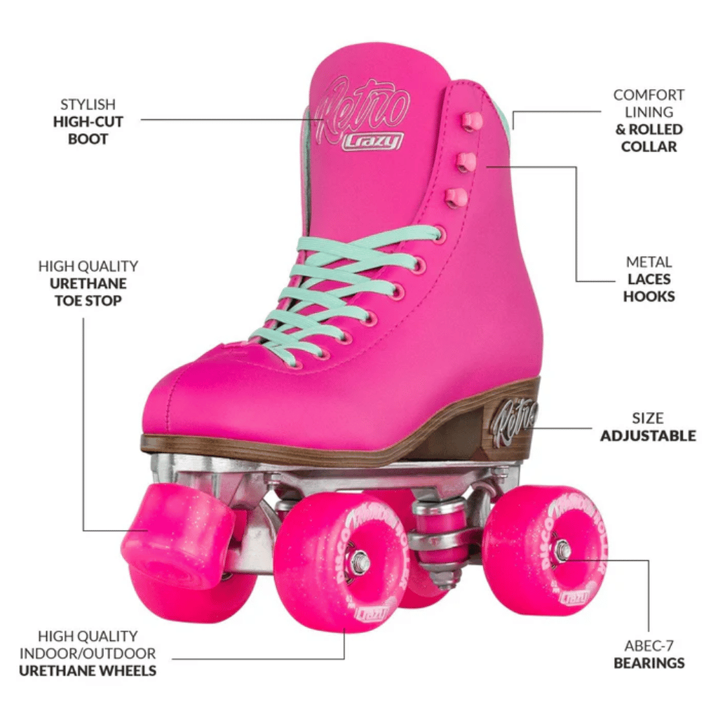 Retro Size Adjustable Rollerskates - Crazy Skates