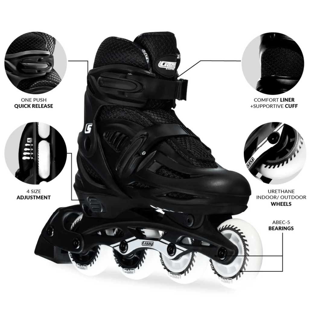 BLADE Size Adjustable Inline Skates - Crazy Skates
