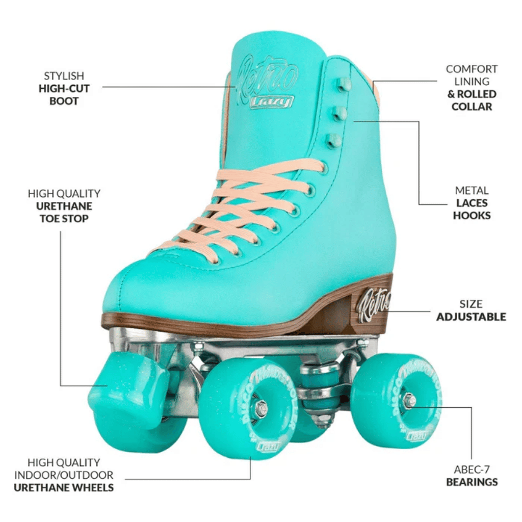 Retro Size Adjustable Rollerskates - Crazy Skates